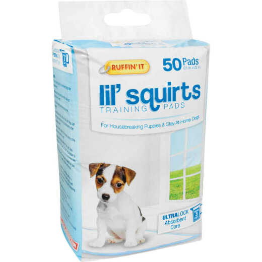Ruffin' it Lil' Squirts 21 In. x 22 In. Puppy Training Pads (50-Pack)