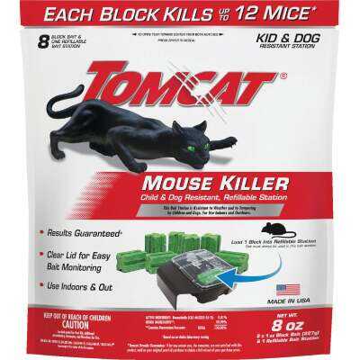 TOMCAT Refillable Bait Station Mouse Killer (8-Refill)