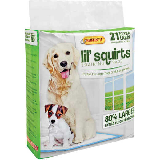 Ruffin' it Lil' Squirts 28 In. x 30 In. Extra Large Training Pads (21-Pack)