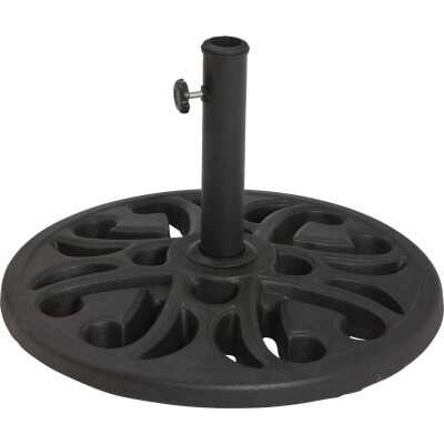 Outdoor Expressions 20 In. Round Black Polyresin Umbrella Base